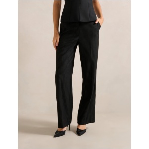 Forever New Women's Astrid Wide-Leg Pants in Black Pinstripe