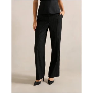 Forever New Women's Astrid Wide-Leg Pants in Black Pinstripe