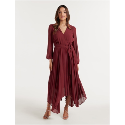 Forever New Women's Blaire Petite Pleated Midi Dress in Poached Pear
