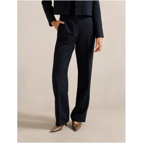 Forever New Women's Carson Twill Straight-Leg Pants in Navy Suit