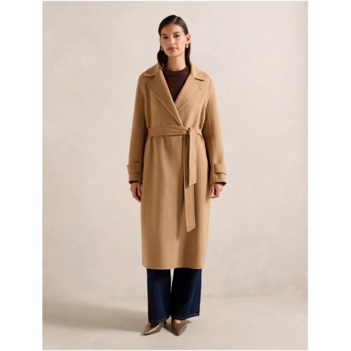 Forever New Women's Carter Felled Seam Coat in Toffee
