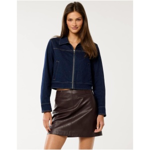 Forever New Women's Cassie Denim Jacket in Dark Rinse Wash