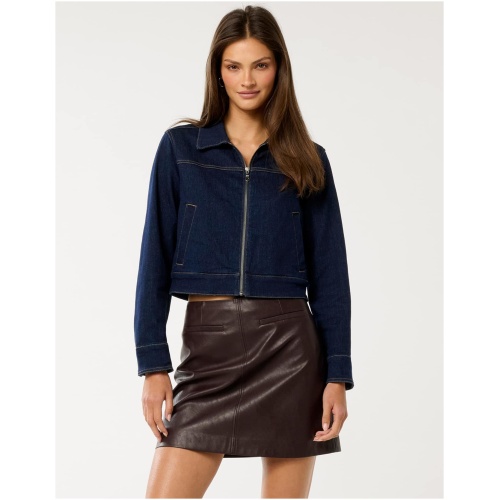 Forever New Women's Cassie Denim Jacket in Dark Rinse Wash