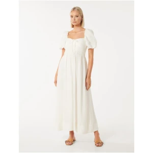 Forever New Women's Destiny Ruched Bodice Midi Dress in Porcelain