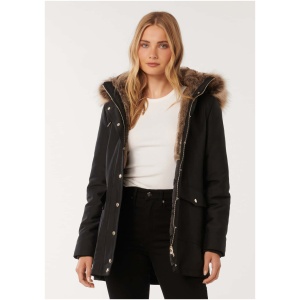 Forever New Women's Dion Parka Jacket in Black