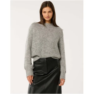 Forever New Women's Elara High-Neck Jumper in Light Grey Marle