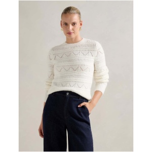 Forever New Women's Ellie Pretty Stitch Sweater in Cream