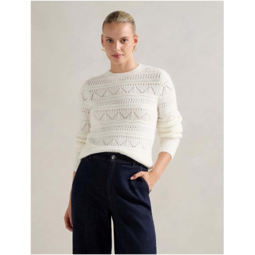 Forever New Women's Ellie Pretty Stitch Sweater in Cream