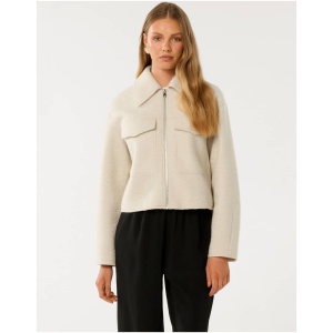Forever New Women's Ellie Textured Jacket in Biscuit
