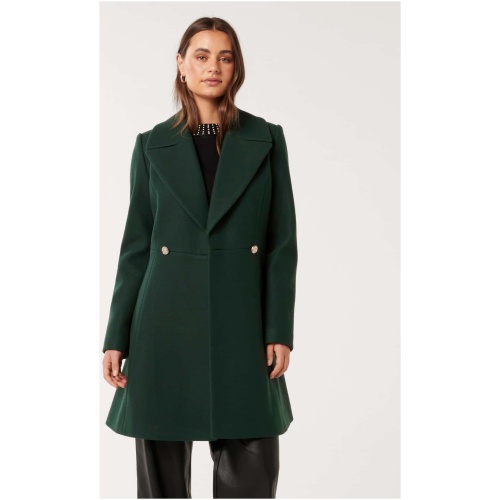 Forever New Women's Esther Fit and Flare Coat in Dark Green