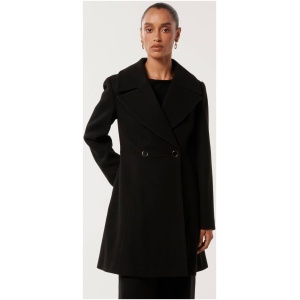 Forever New Women's Esther Petite Fit and Flare Coat in Black