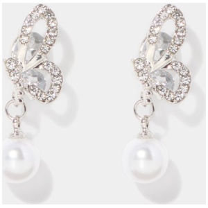 Forever New Women's Eva Butterfly Earring in Crystal Pearl