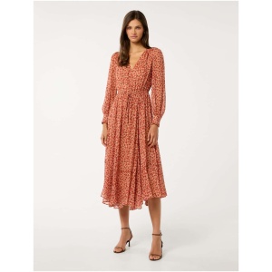 Forever New Women's Eve Long Sleeve Midi Dress in Wilmont Ditsy