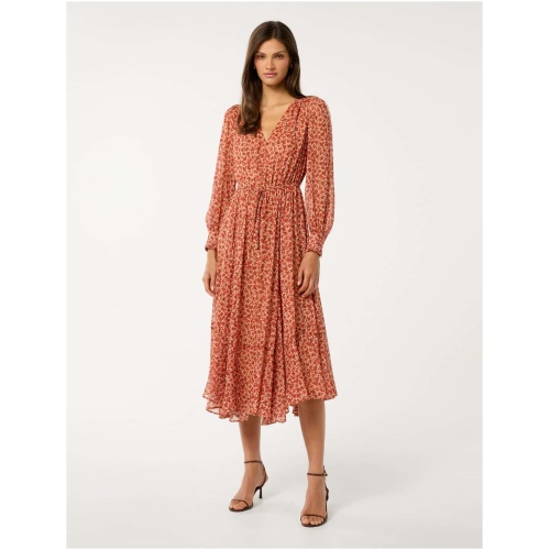 Forever New Women's Eve Long Sleeve Midi Dress in Wilmont Ditsy
