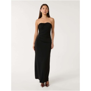 Forever New Women's Freesia Ruched Column Dress in Black