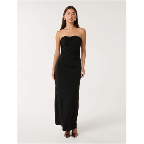 Forever New Women's Freesia Ruched Column Dress in Black
