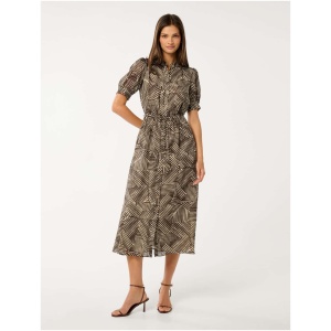 Forever New Women's Hallie Printed Midi Dress in Dark Sloane Abstract