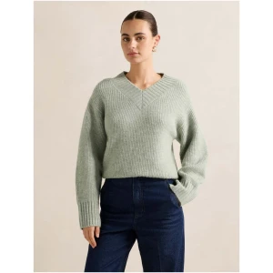 Forever New Women's Harri High V-Neck Jumper in Sage Green