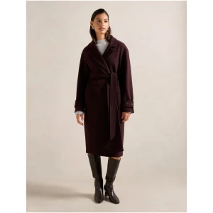 Forever New Women's Heidi Double Breasted Wrap Coat in Deep Plum