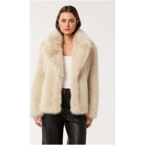 Forever New Women's Hunter Faux Fur Coat in Mink