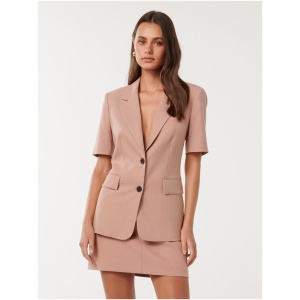 Forever New Women's Iris Short Sleeve Jacket in Soft Pink Suit