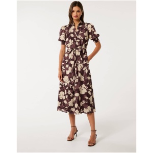 Forever New Women's Julianne Short Sleeve Midi Dress in Audrey Stencil