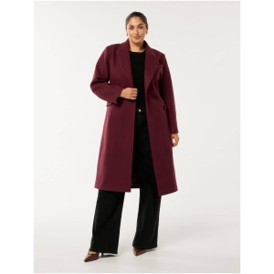 Forever New Women's Kai Curve Plus Size Tailored SB Coat in Shiraz