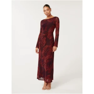 Forever New Women's Kiri Jersey Mesh Midi Dress in Red Ingrid Floral