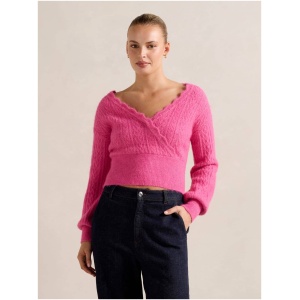 Forever New Women's Kylie Stitch Wrap Jumper in Pink