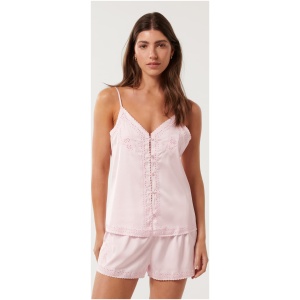 Forever New Women's Lauretta Two Piece Short PJ Set in Rosewater Pink