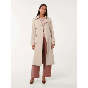 Forever New Women's Leanne Crepe Trench Coat in Stone Taupe