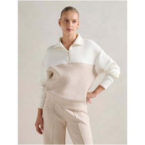 Forever New Women's Lya Lounge Jumper in Cream Colour Block