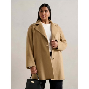 Forever New Women's Madi Felled Mid Length Coat in Camel