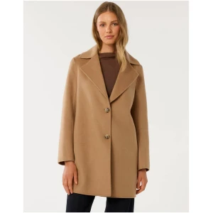 Forever New Women's Madi Felled Mid-Length Coat in Camel Marle