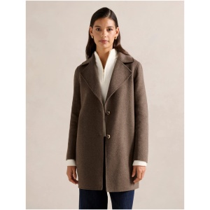 Forever New Women's Madi Felled Mid Length Coat in Mocha Marle