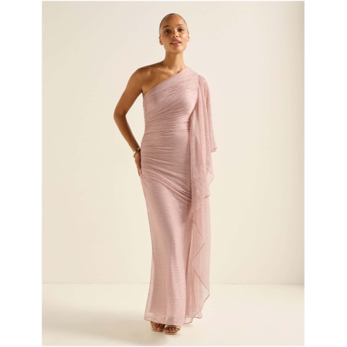 Forever New Women's Malika Plisse One-Shoulder Midi Dress in Blush