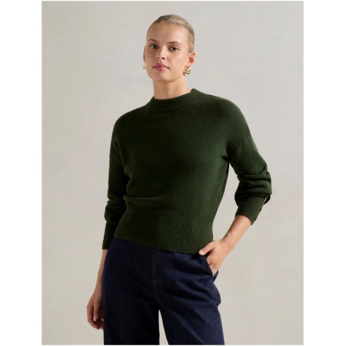 Forever New Women's Millie Crew Neck Sweater in Green Ivory