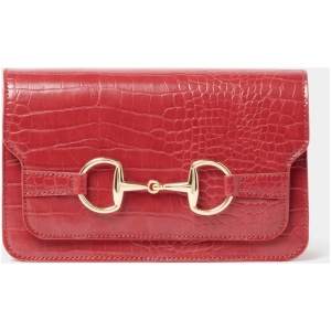 Forever New Women's Nova Lock Shoulder Bag in Wine Croc