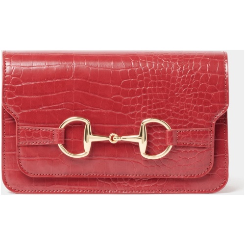 Forever New Women's Nova Lock Shoulder Bag in Wine Croc