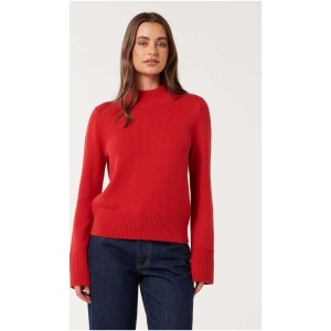 Forever New Women's Poppy Stand-Neck Jumper in Red