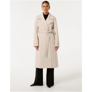 Forever New Women's Sadie Petite Belted Coat in Oatmeal Marle