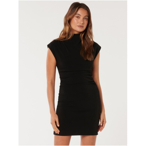 Forever New Women's Samantha Cowl Neck Mini Dress in Black