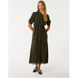 Forever New Women's Samara Short-Sleeve Midi Dress in Dark Green