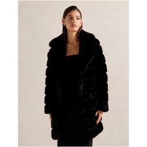 Forever New Women's Tara Faux Fur Coat in Black