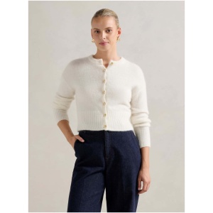 Forever New Women's Tilly Crew Neck Cardigan Sweater in Cream