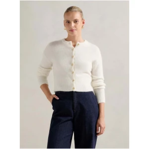 Forever New Women's Tilly Crew Neck Cardigan Sweater in Cream