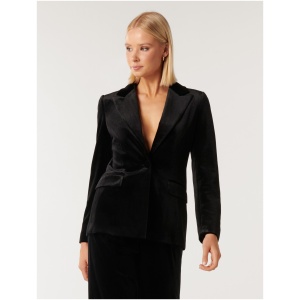 Forever New Women's Victoria Velvet Blazer Jacket in Black
