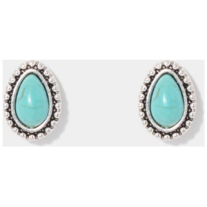 Forever New Women's Winslet Western Tear Drop Stud Earrings in Blue/Silver
