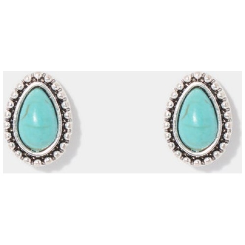 Forever New Women's Winslet Western Tear Drop Stud Earrings in Blue/Silver