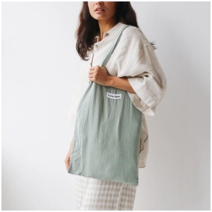French Flax Linen Market Bag in Sage